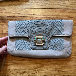 Bara Boux leather python clutch